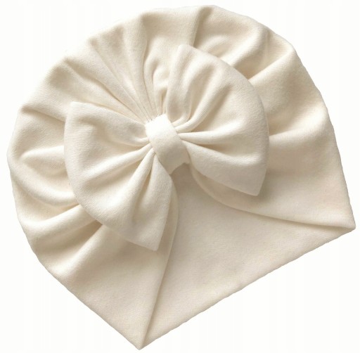 Czapka niemowlęca TURBAN szampan CHRZEST 44-48