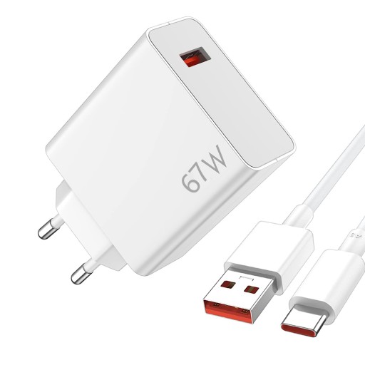 ŁADOWARKA ZASILACZ USB-C 67W + KABEL 1M DO XIAOMI