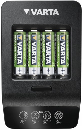ŁADOWARKA VARTA LCD+ 4x AKUMULATORKI R6 AA 2100mAh