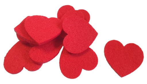 FILC 4mm FILCOWE SERCE scrapki czerwone 4cm 10szt