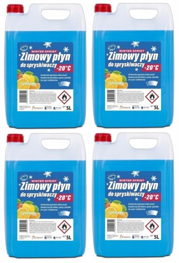 ZIMOWY PŁYN DO SPRYSKIWACZY 5L -20C CYTRUSOWY X4