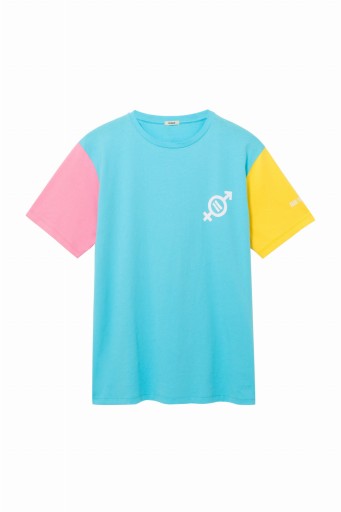 T-SHIRT OVERSIZE KOLOROWE REKAWY CASUAL DESIGUAL