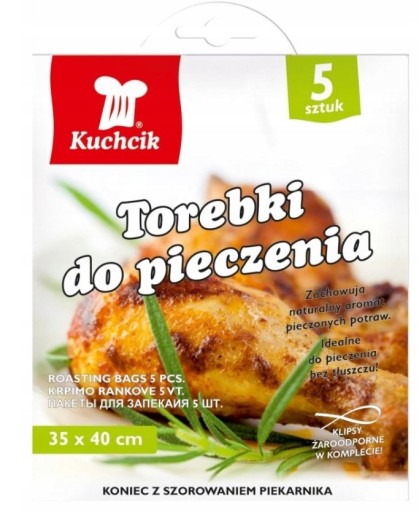 Torebki do pieczenia KUCHCIK 35x40cm 5szt + klipsy