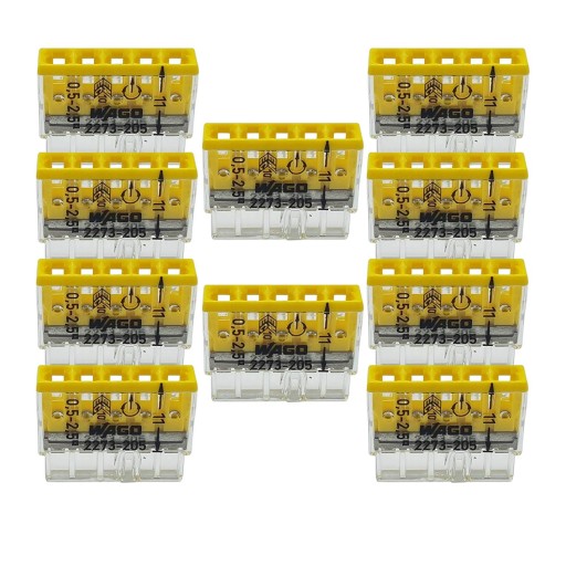 WAGO Złączka instalacyjna 5x2,5mm, 10szt. 2273-205