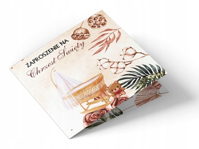 Zaproszenia na chrzest urodziny koperta BOHO 2 PR 295