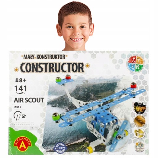 Konstrukcje z Metalu Dziecięce KLOCKI do Skręcania AIR SCOUT DLA CHŁOPCA