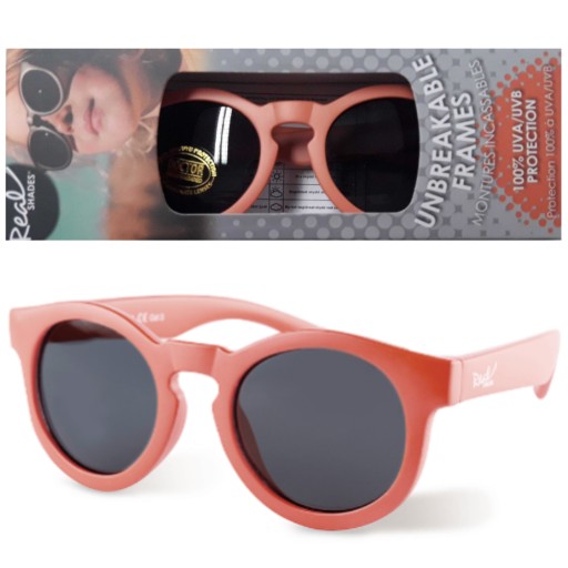 Modne Okulary Przeciwsłoneczne Dziecięce Real Shades Chill - Coral 2-4 lata