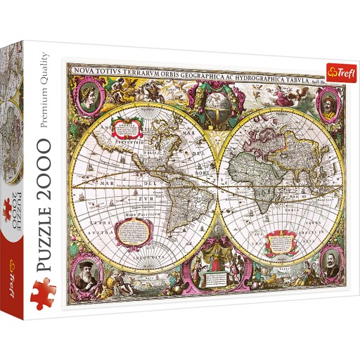 Puzzle 2000 Mapa ziemi Trefl