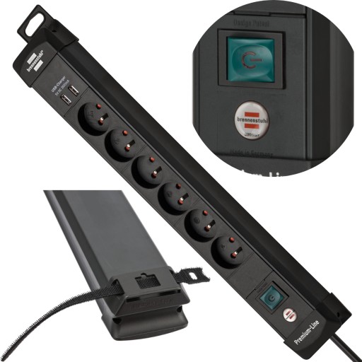 LISTWA ZASILAJACA PRZEDŁUŻACZ USB 6 GNIAZD 3M
