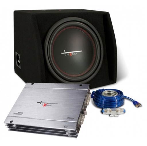 EXCALIBUR X1 BASS PACK X12.1BR + X600.2 + kable, subwoofer + wzmacniacz