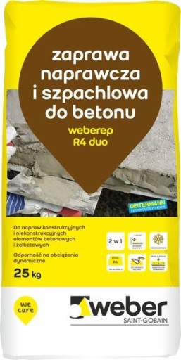 Weberep R4 duo - 25 kg - zaprawa naprawcza PCC