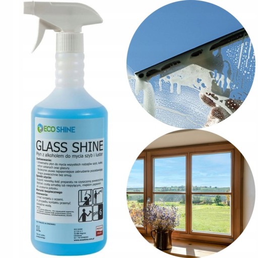 Eco shine Glass shine płyn z alkoholem do mycia szyb i luster 1l