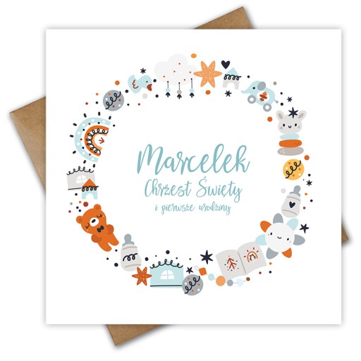 Zaproszenie na CHRZEST ŚWIĘTY lub CHRZCINY i roczek SUPER PERSONALIZOWANE