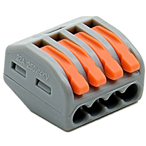 SZYBKOZŁĄCZKA ZŁĄCZE PRZEWODÓW KABLI KOSTKA ELEKTRYCZNA 4x 0,08-4mm2 1szt