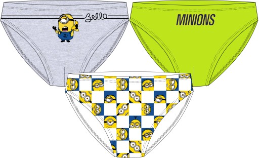SLIPY CHŁOPIĘCE SLIPKI MAJTKI 3-PAK DLA CHŁOPAKA MINIONKI 104/110