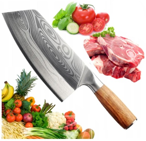 TASAK KUCHENNY NÓŻ SZEFA KUCHNI JAPAN OSTRY DO WARZYW MIĘSA 32 cm