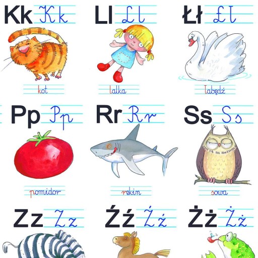 Plan lekcji - alfabet, plansza edukacyjna