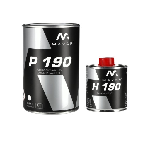 Podkład akrylowy wypełniający MAVAR P190 0,8L + UTW 0.16L biały