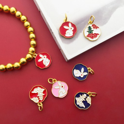 DIY Akcesoria Bransoletka Królik Charms 24 Szt