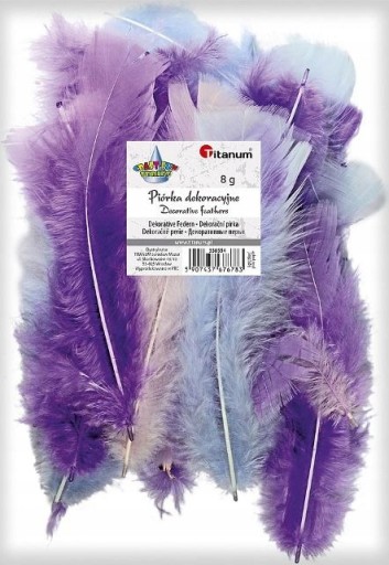 Piórka dekoracyjne 3 kolory 8 gram 338554