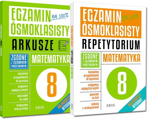 Egzamin ósmoklasisty MAT Repetytorium+arkusze GREG