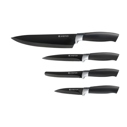 ZESTAW NOŻY ZE STALI NIERZEWNEJ NON-STICK JASPER BLACK