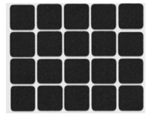 PODKŁADKI FILCOWE FILC POD MEBLE CZARNE 20X20MM