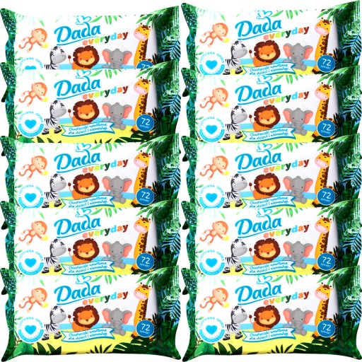 10x72CHUSTECZKI NAWILŻANE DADA EVERYDAY DLA DZIECI
