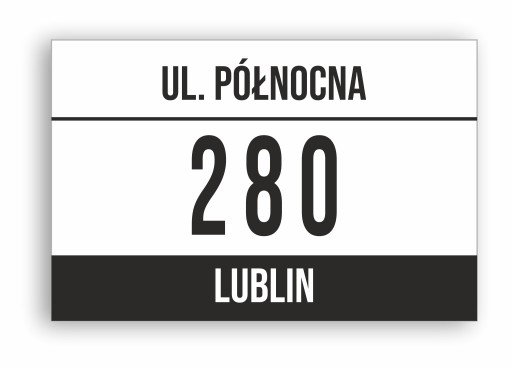 BIAŁA TABLICA ADRESOWA TABLICA Z NUMEREM DOMU NUMER DOMU 32x21cm