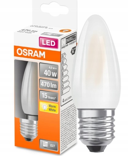 Osram żarówka LED świeczka 4W = 40W 2700K E27