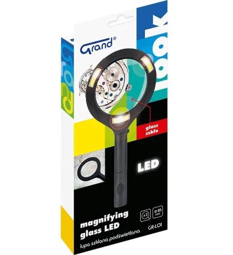 LUPA SZKLANA 85MM PODŚWIETLANA LED GRAND