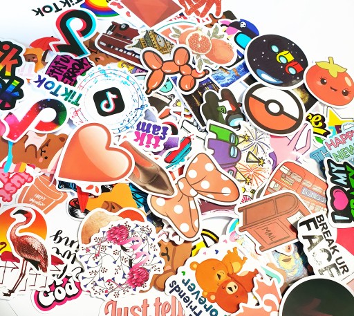 WLEPKI LOSOWE NAKLEJKI NA LAPTOP TOP MIX 100 szt
