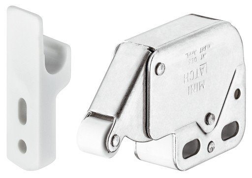 HAFELE ZATRZASK MEBLOWY MINI-LATCH ZAMEK PUSH BIAŁY
