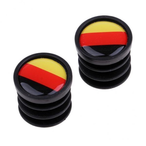 3x1 Pair National Flag Handlebar End Plugs 3 Pcs