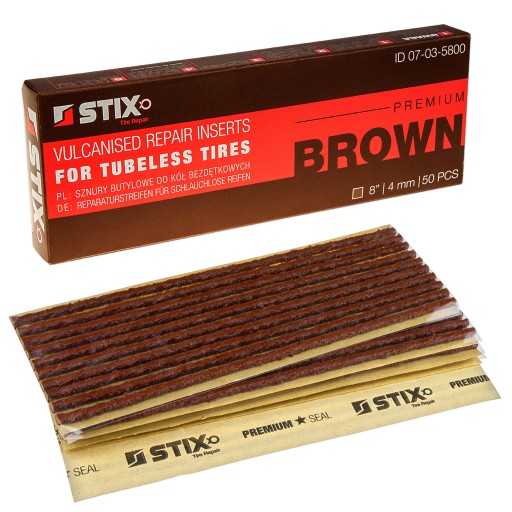 SZNUR BUTYLOWY DO OPON GRUBOŚĆ 4MM DŁUGOŚĆ 200MM BRĄZOWY STIX 50 szt