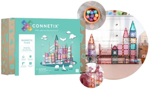 CONNETIX KLOCKI MAGNETYCZNE PASTEL KULODROM 106 EL.