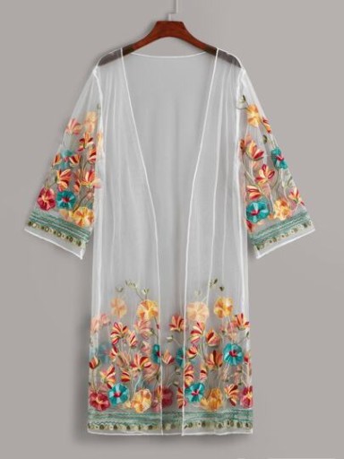 SHEIN KIOMONO SIATECZKA WYKOŃCZENIE HAFT RS J362083