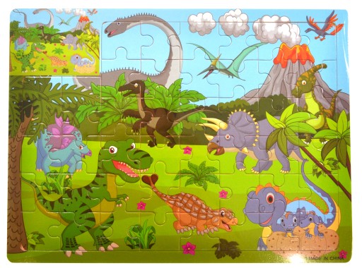 EDUKACYJNE DUŻE PUZZLE DREWNIANE 44 ELEMENTY