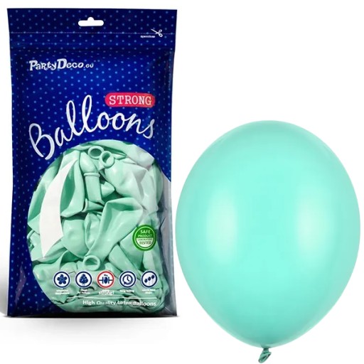 Balony 12cm miętowe Pastel Strong Light Mint 100x mini