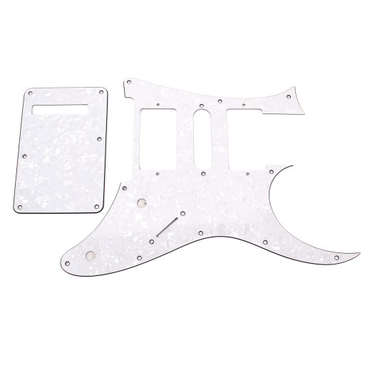 White Pearl Guitar HSH Pickguard Back Cover ze