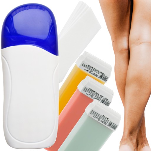 Zestaw DEPILACJA podgrzewacz do wosku w rolce 3x wosk w rolce 100ml + paski