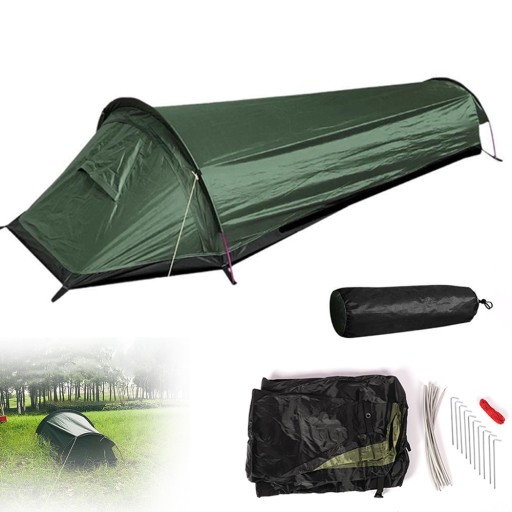 NAMIOT 1-OSOBOWY WODOODPORNY PRZENOŚNY KEMPINGOWY TUNELOWY 220CM