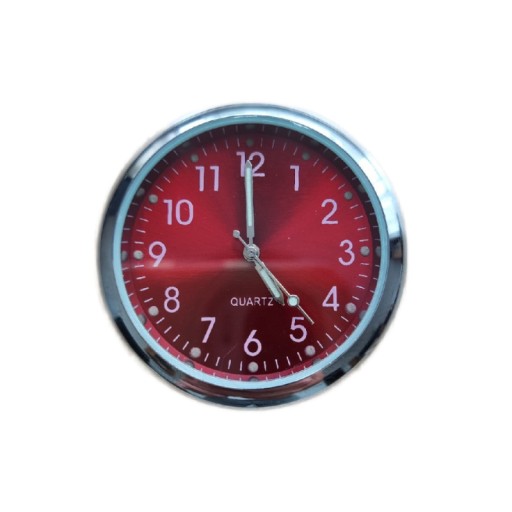 Zegarek do Auta Dekoracjny Samochodowy Analog QUARTZ Chrom Czerwony Red PL