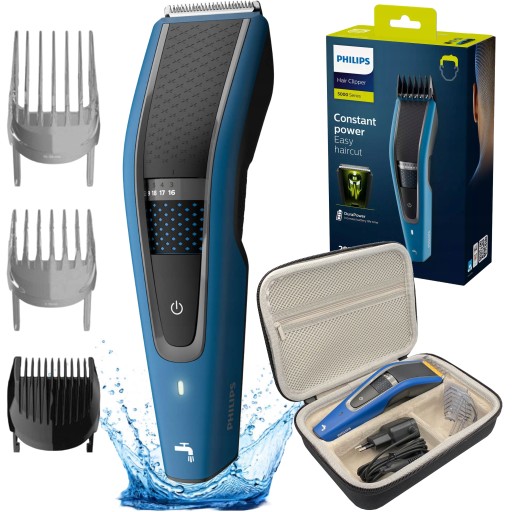 MASZYNKA DO WLOSOW PHILIPS SERIES5000 | ETUI W ZESTAWIE | NIEBIESKA