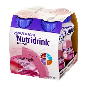 Nutridrink Juice style, truskawkowy, 4 x 200 ml