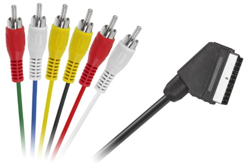 Kabel SCART (Euro) - 6x RCA (cinch) 1,2m