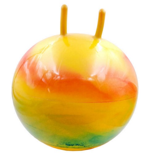 TĘCZOWA PIŁKA DO SKAKANIA Z ROGAMI SKOCZEK 55 CM