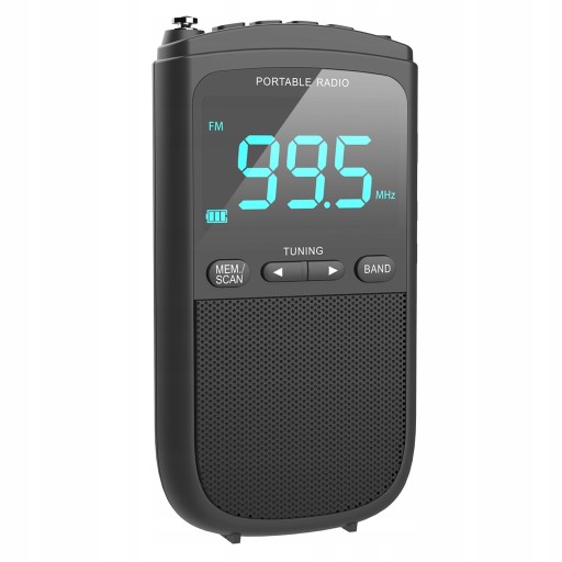RADIO KIESZONKOWE PRZENOŚNE MAŁE NA BATERIE AM/FM