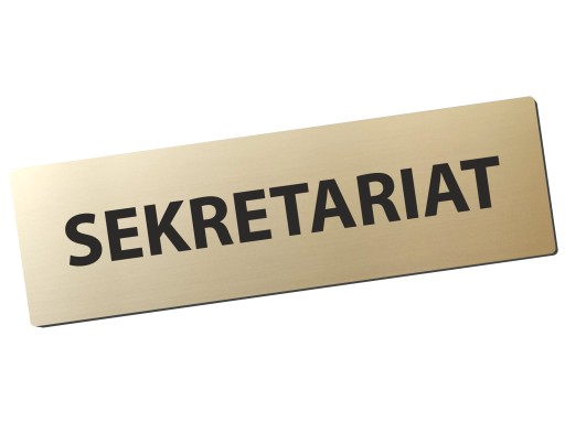 Tabliczka samoprzylepna SKERETARIAT złota 20x6