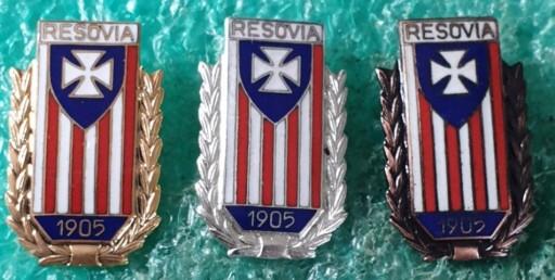 ODZNAKA RESOVIA RZESZÓW HONOROWA ZŁOTA SREBRNA BRĄZOWA - WERSJA DUŻA 3 SZT.